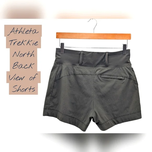 Athleta Trekkie North Short Sz 2 Olive Green Quick Dry Moisturizer Wicking SPF50 - Picture 14 of 17